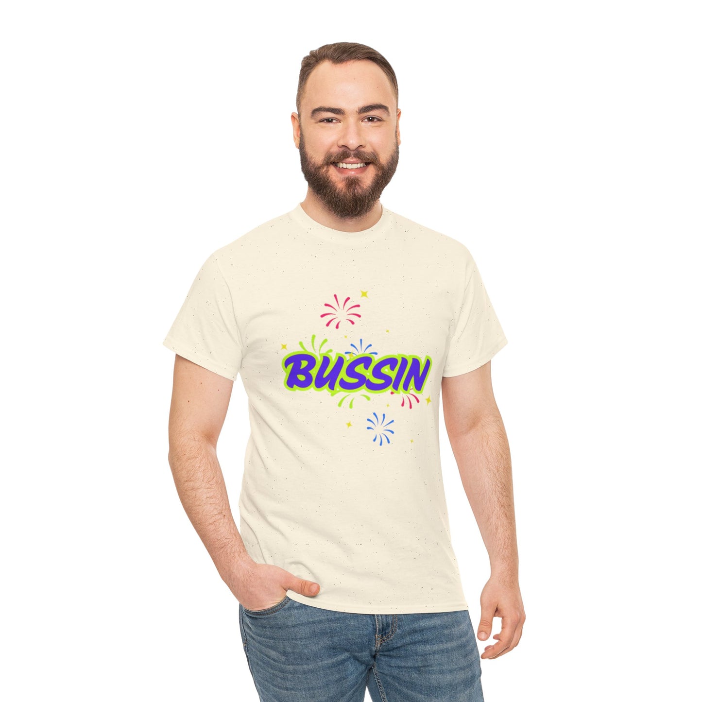 Bussin' Unisex Heavy Cotton Tee - Fun Graphic Shirt for Casual Wear