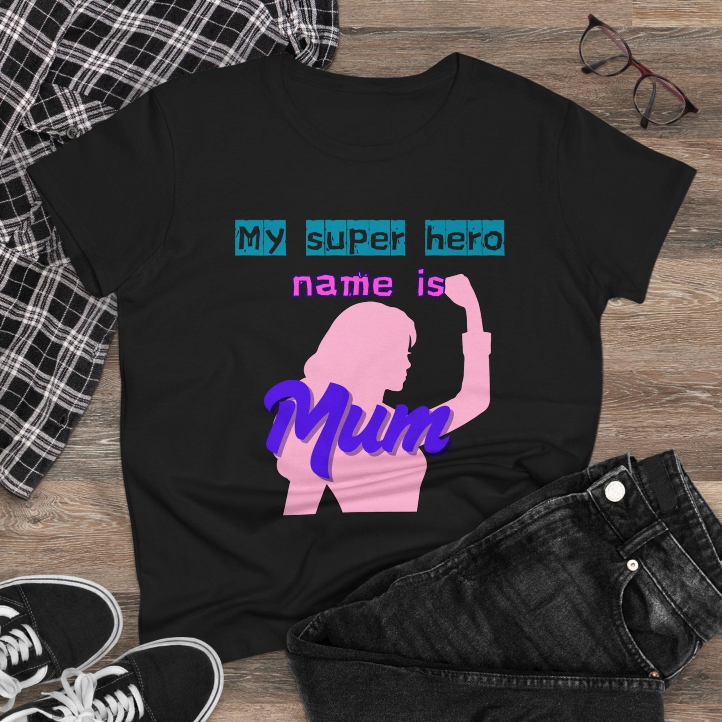 Super Mom Women's Midweight Cotton Tee - Fun Mother's Day Gift