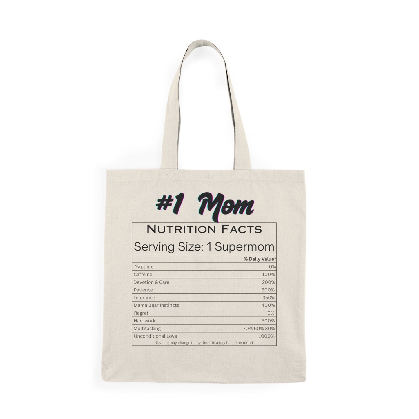 #1 Mom Nutrition Facts Tote Bag - Perfect Gift for Mother's Day & Everyday Use