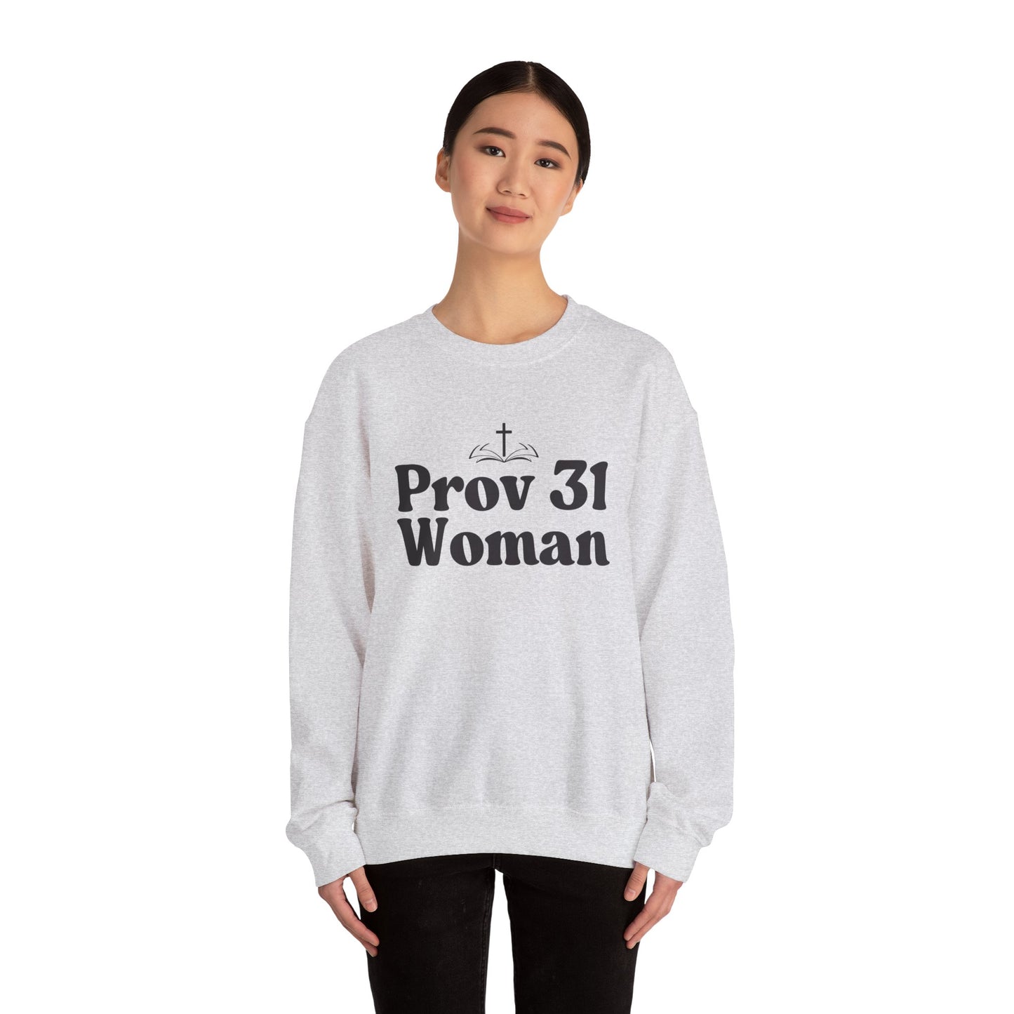 Faith-Inspired Unisex Crewneck Sweatshirt, Prov 31 Woman Gift, Cozy Apparel, Christian Fashion, Spirituality, Everyday Wear