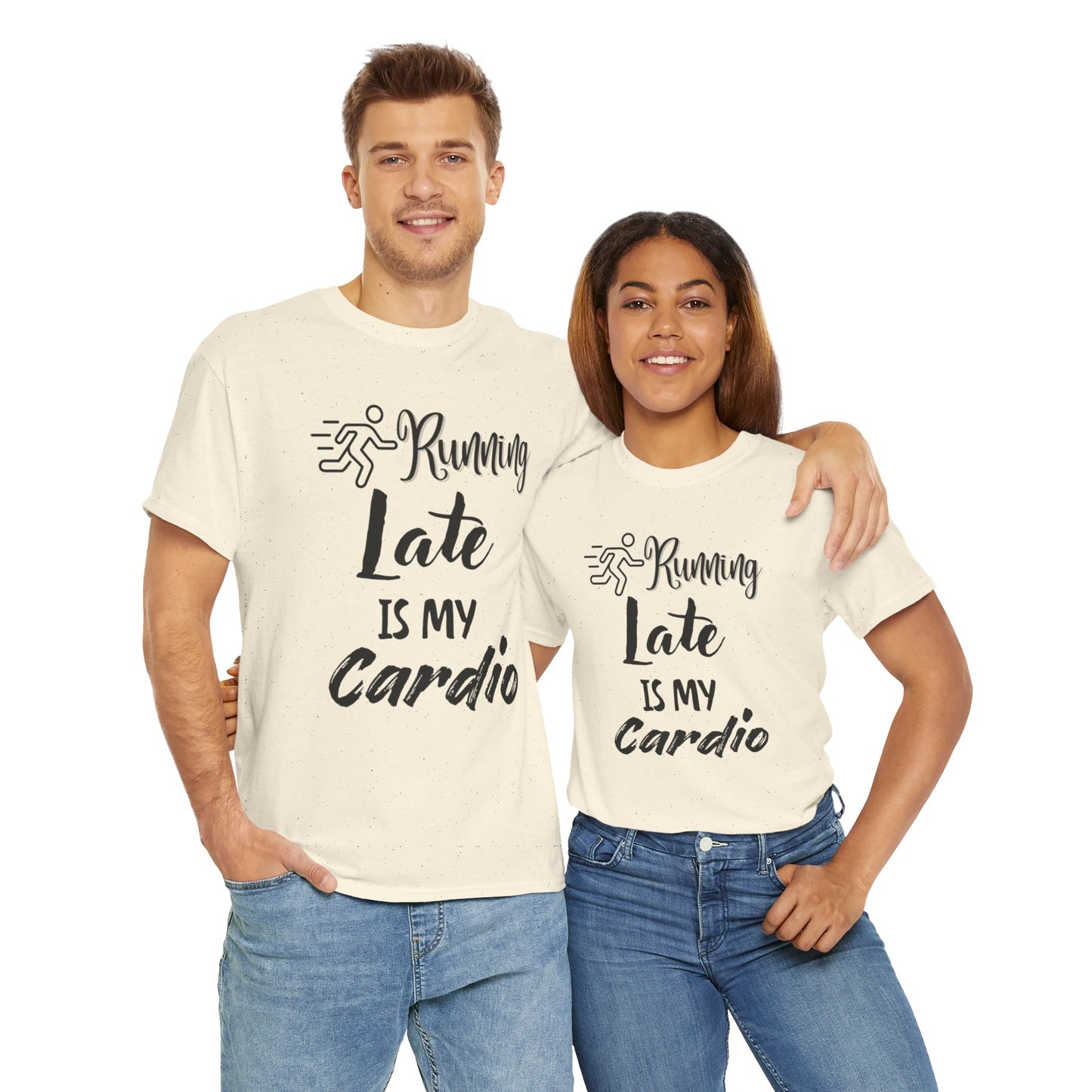 Running Late Is My Cardio Unisex Heavy Cotton Tee -Men