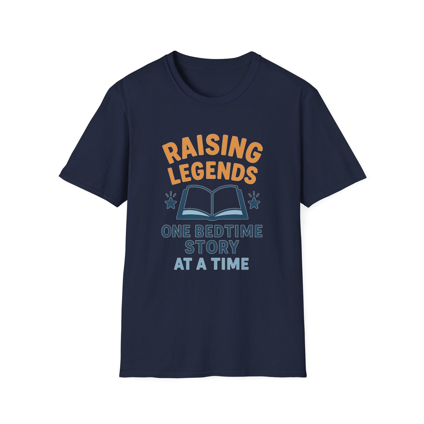 Raising Legends Bedtime Story T-Shirt, Unisex Softstyle Tee for Parents, Gift for Baby Showers, Kids' Birthdays, Cozy Casual Wear