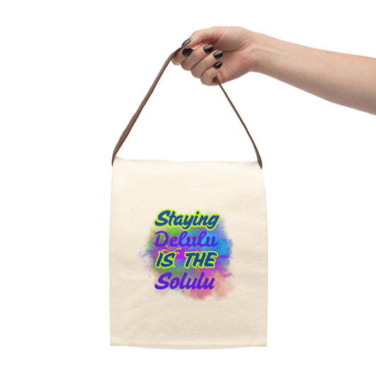 Vibrant Canvas Lunch Bag - 'Staying Delulu is the Solulu' Design