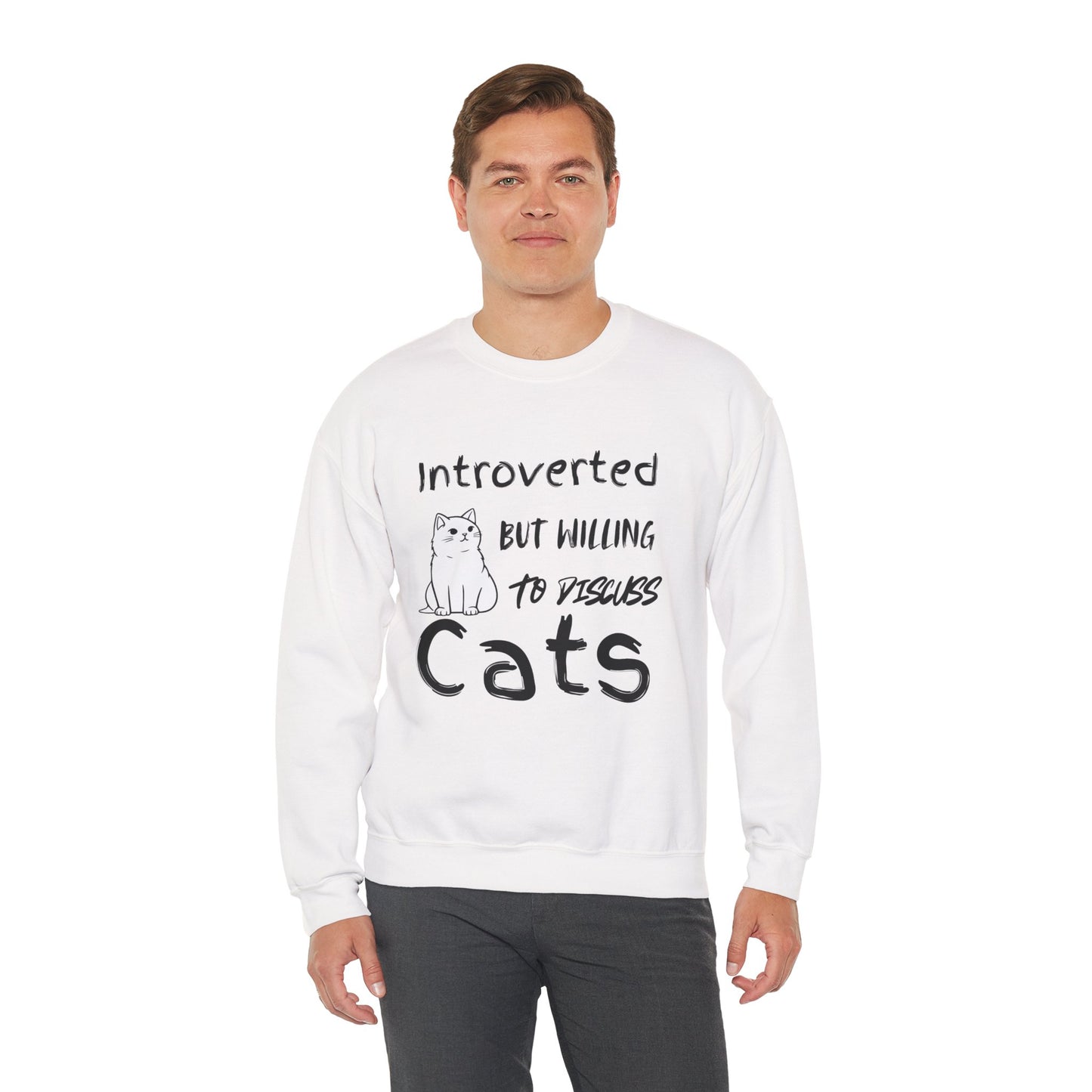 Introverted Cats Crewneck Sweatshirt - Perfect for Cat Lovers and Introverts