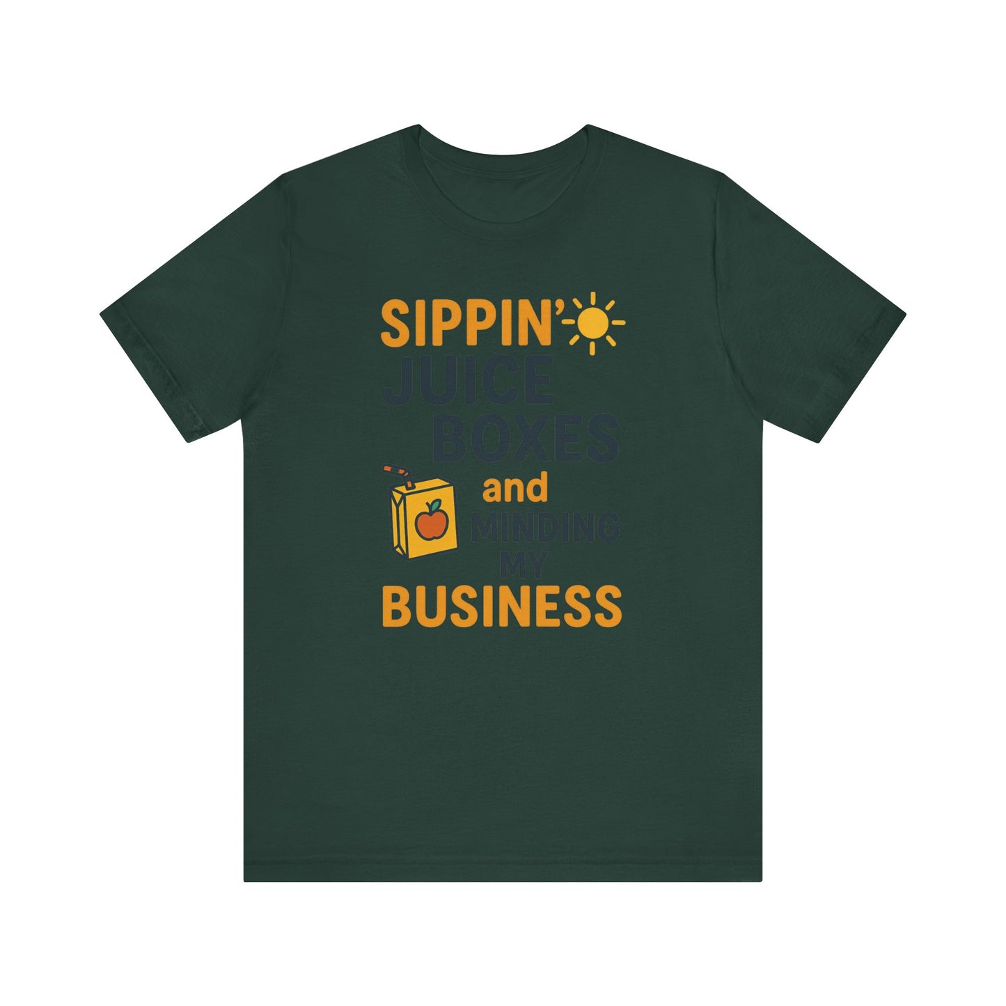 Sippin' Juice Boxes Graphic Tee, Fun Summer Shirt, Cute Gift for Kids, Playful Family Outing Top, Refreshing Summer Attire