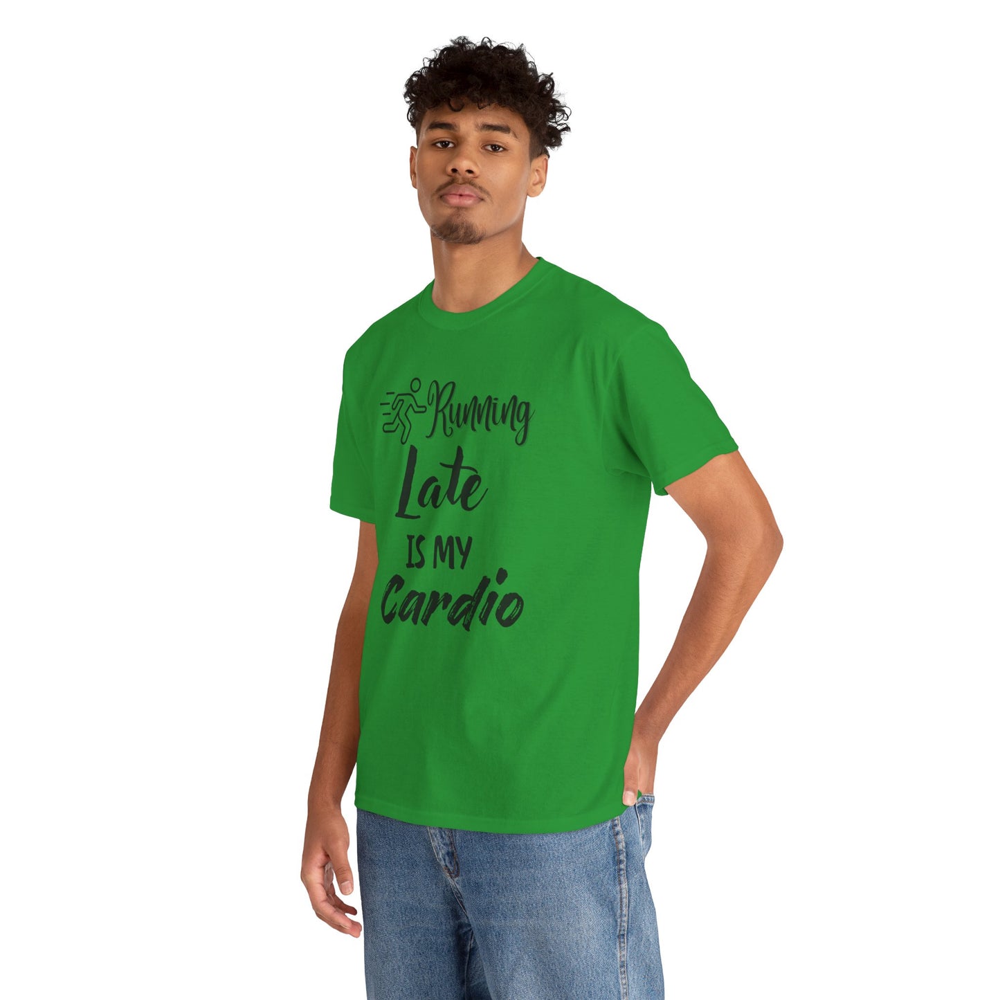 Running Late Is My Cardio Unisex Heavy Cotton Tee -Men