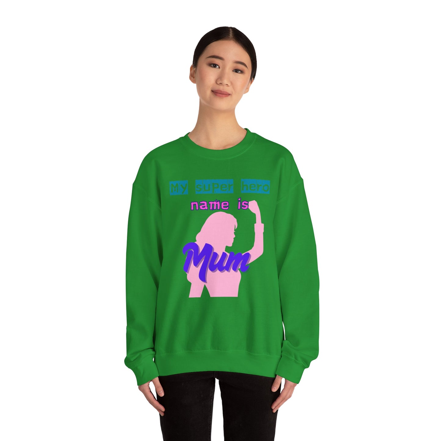 My Super Hero Mum Crewneck Sweatshirt - Ideal Gift for Mother's Day