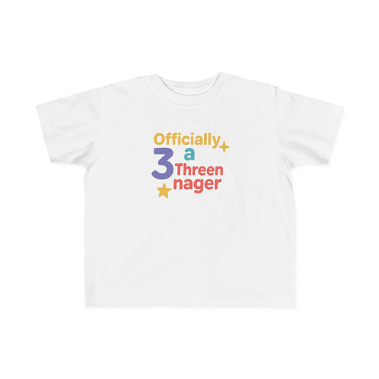 Officially 3 a Threenager Toddler Tee, Birthday Gift, Kids T-Shirt, Toddler Birthday Shirt, Funny Kids Apparel, Playful Toddler Wear