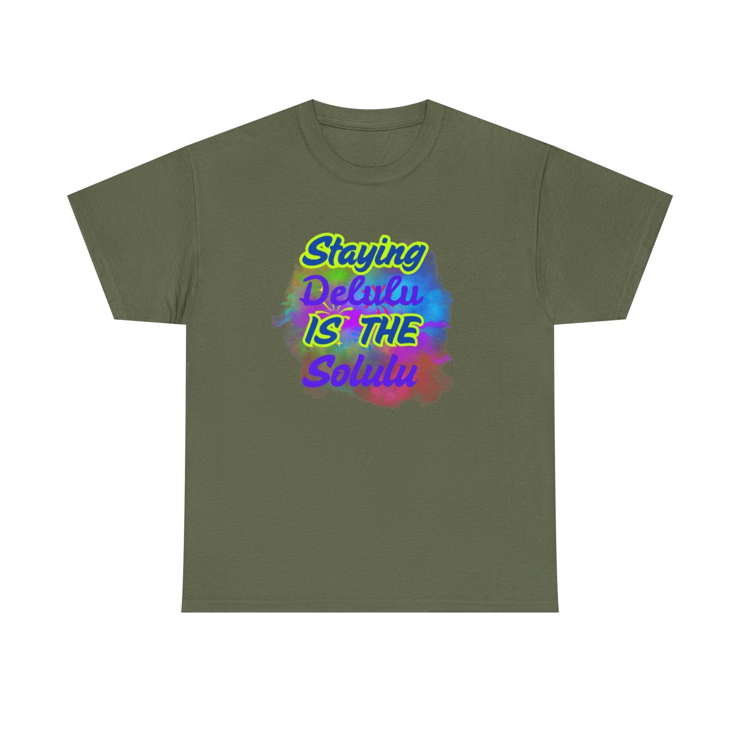 Colorful Staying Delulu Unisex Heavy Cotton Tee - Fun and Relaxed Vibe