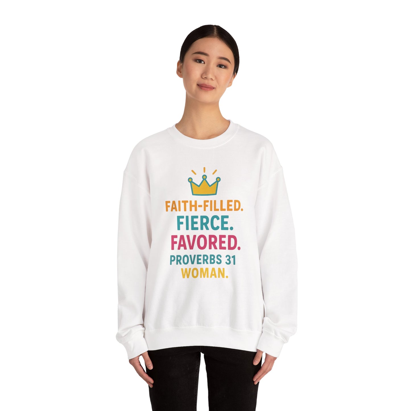 Faith-Filled Proverbs 31 Woman Sweatshirt, Inspirational Crewneck, Motivational Apparel, Christian Gift, Faith-Based Clothing