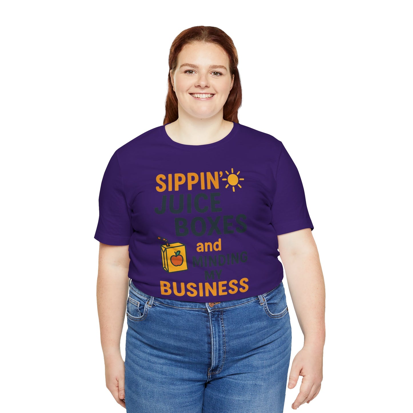 Sippin' Juice Boxes Graphic Tee, Fun Summer Shirt, Cute Gift for Kids, Playful Family Outing Top, Refreshing Summer Attire