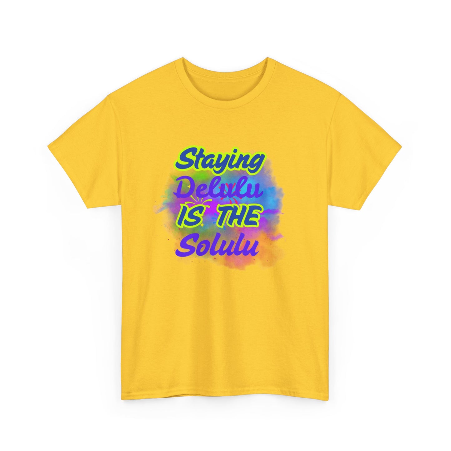 Colorful Staying Delulu Unisex Heavy Cotton Tee - Fun and Relaxed Vibe