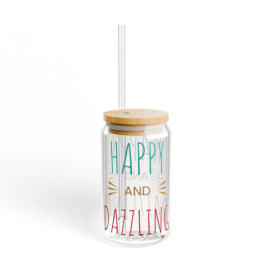 Cheerful 16oz Sipper Glass - Perfect for Celebrating Special Moments