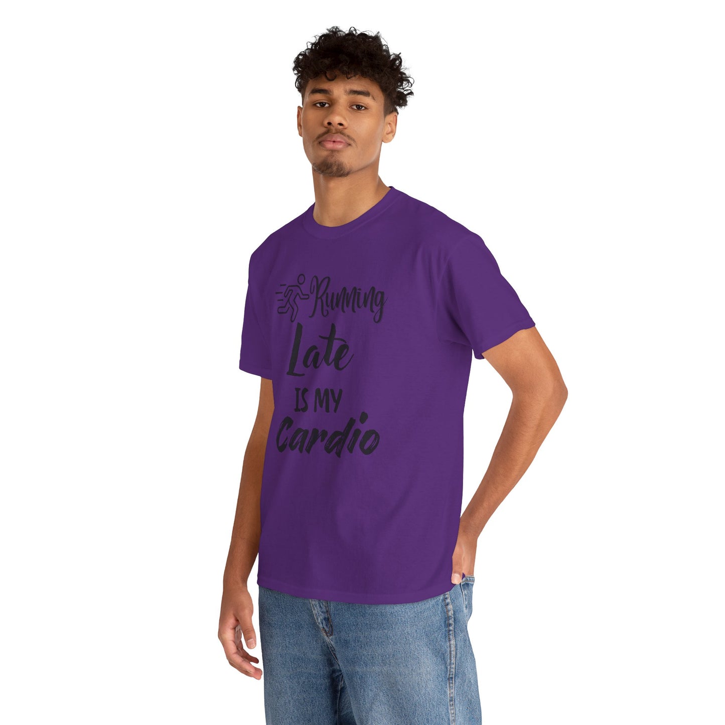 Running Late Is My Cardio Unisex Heavy Cotton Tee -Men