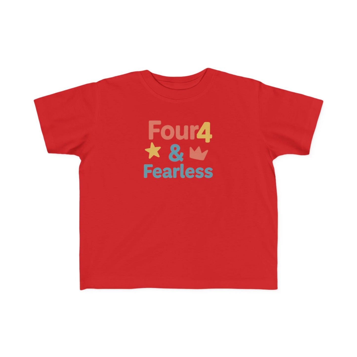 Fearless Toddler Tee - Four & Fearless Kids Shirt, Cute Kids Outfit, Birthday Gift, Toddler Clothes, Playful Party Wear