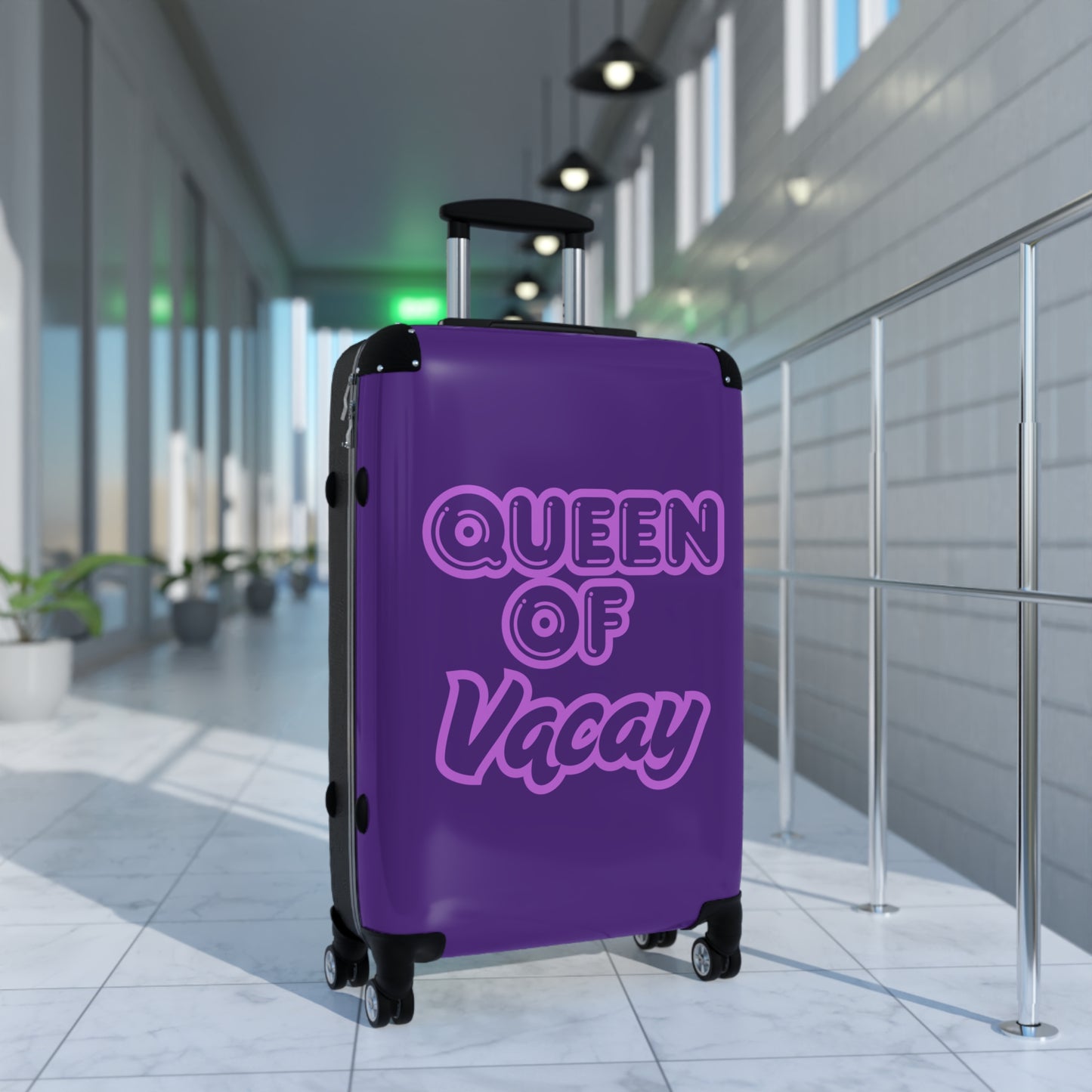 Purple Queen of Vacay Carry-On Suitcase