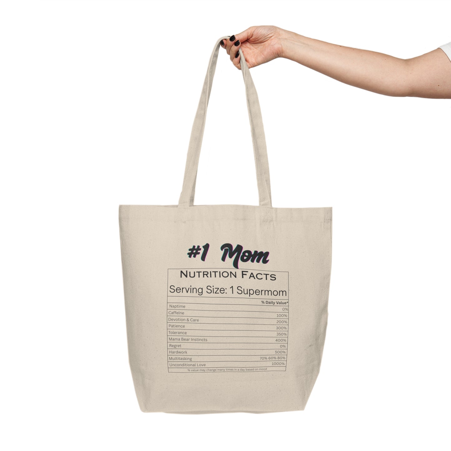 #1 Mom Canvas Shopping Tote - Perfect Gift for Mother's Day and Everyday Use