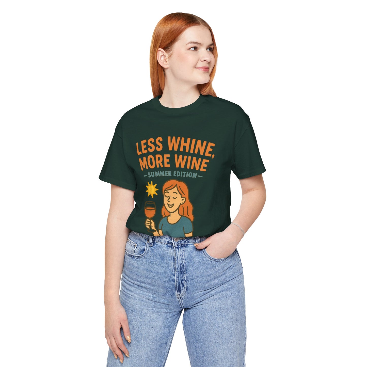 Less Whine, More Wine Tee | Fun Unisex Summer Shirt, Vintage Wine Lover Gift, Relaxed Fit Graphic Tee, Casual Wear, Party Outfit