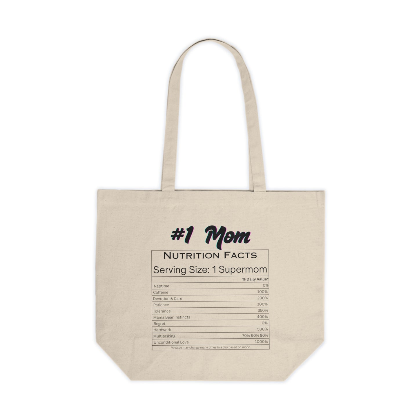 #1 Mom Canvas Shopping Tote - Perfect Gift for Mother's Day and Everyday Use