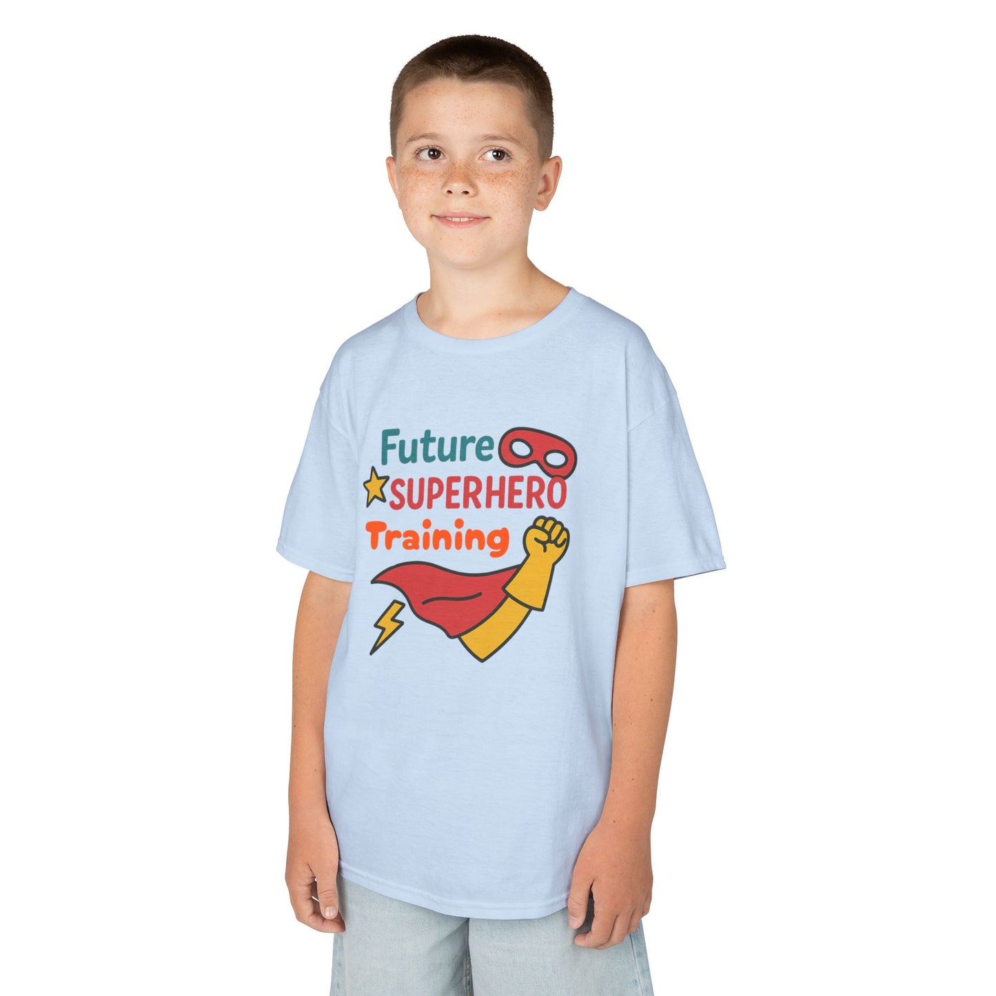 Future Superhero Kids Tee, Youth Graphic T-Shirt, Training Shirt for Kids, Fun Birthday Gift, Playful Party Outfit