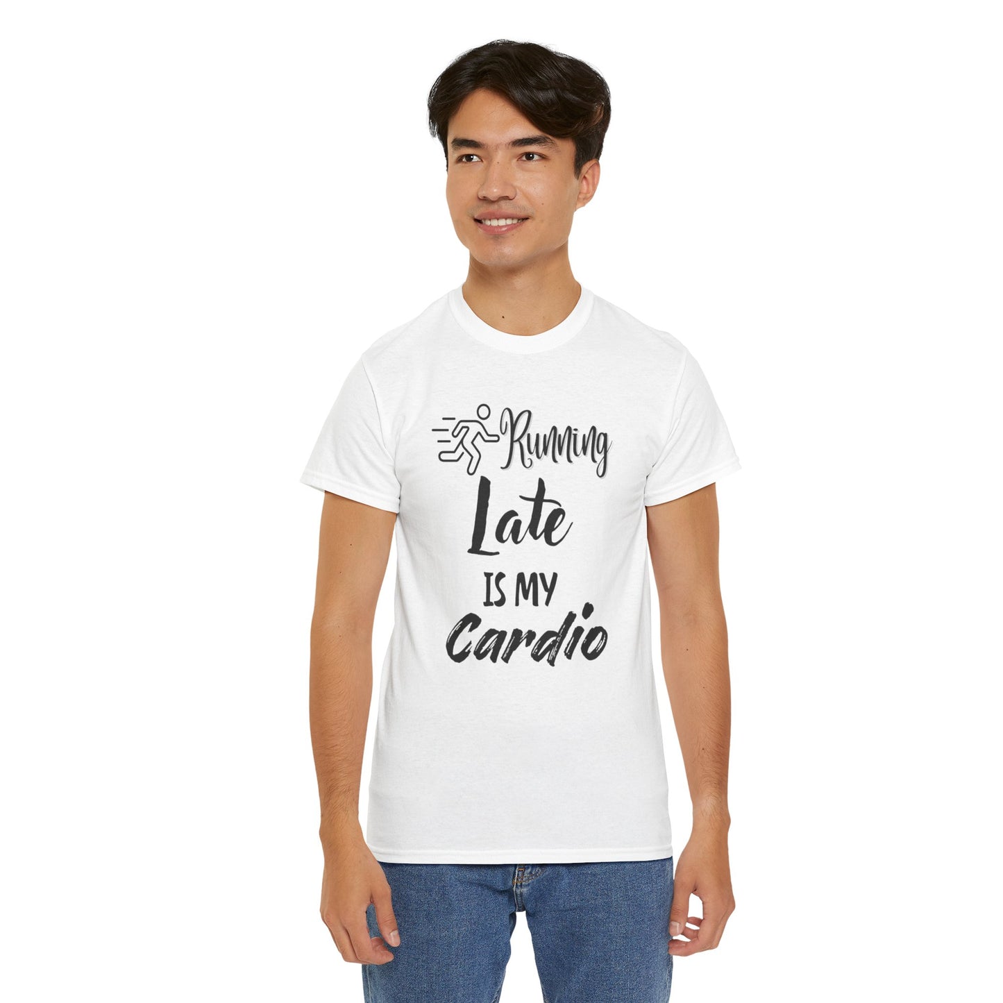 Running Late Is My Cardio Unisex Heavy Cotton Tee -Men
