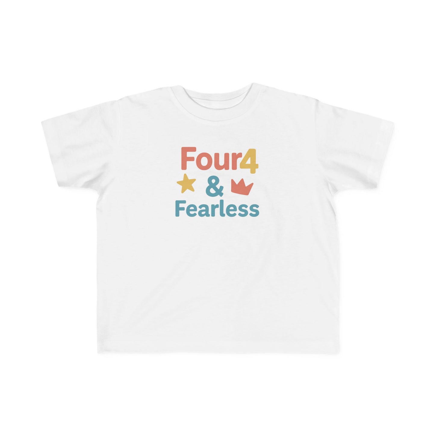 Fearless Toddler Tee - Four & Fearless Kids Shirt, Cute Kids Outfit, Birthday Gift, Toddler Clothes, Playful Party Wear