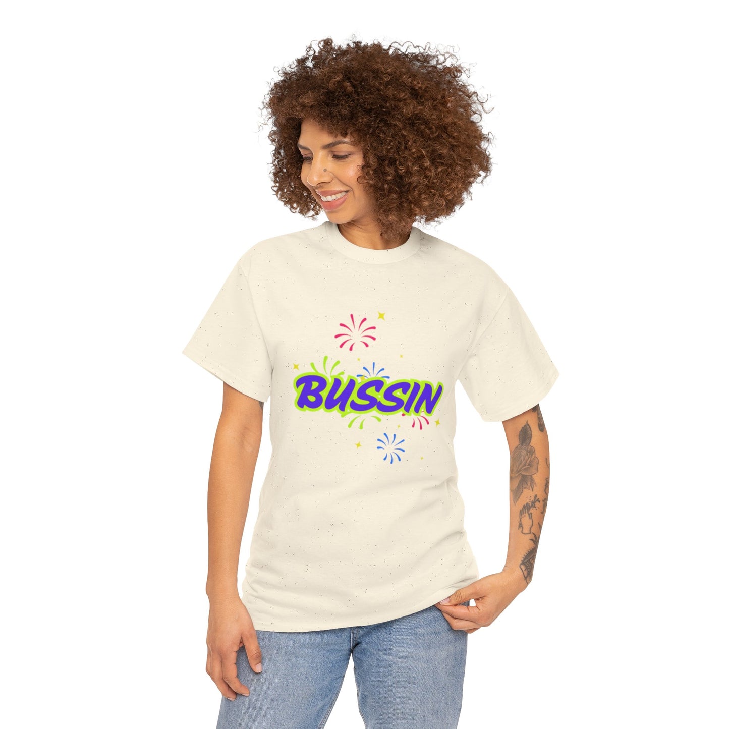 Bussin' Unisex Heavy Cotton Tee - Fun Graphic Shirt for Casual Wear
