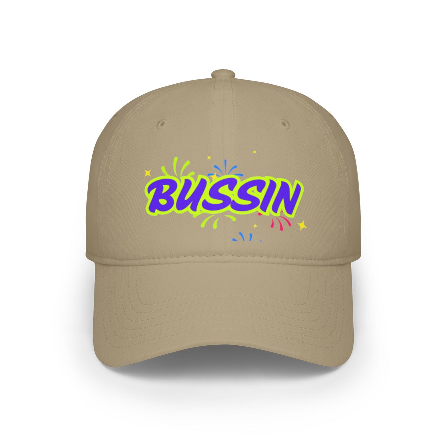 Bussin Low Profile Baseball Cap - Fun Red Cap for Casual Outings & Celebrations