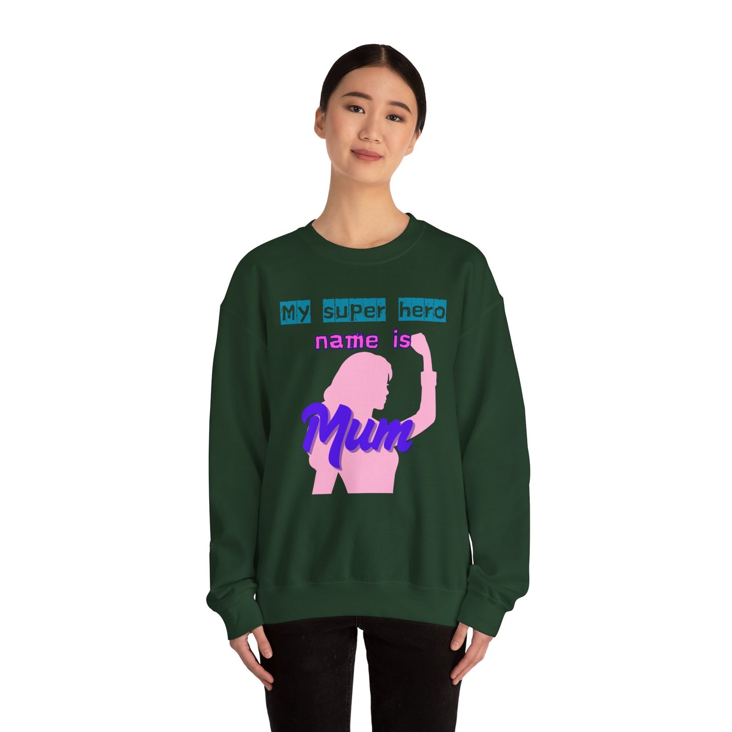 My Superhero Mum Sweatshirt, Cozy Unisex Crewneck, Gift for Moms, Mother's Day, Comfortable Everyday Wear