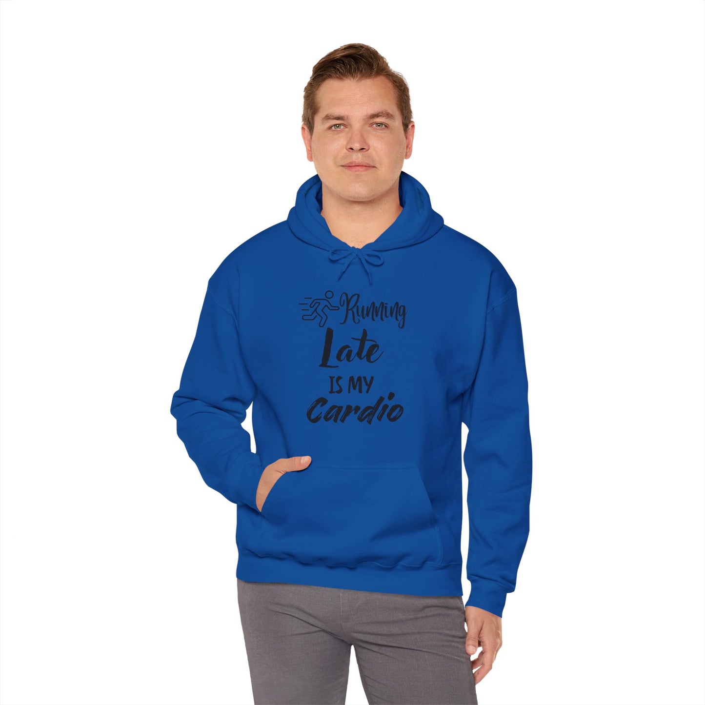 Running Late is My Cardio Hoodie - Unisex Heavy Blend Sweatshirt for Fitness Lovers