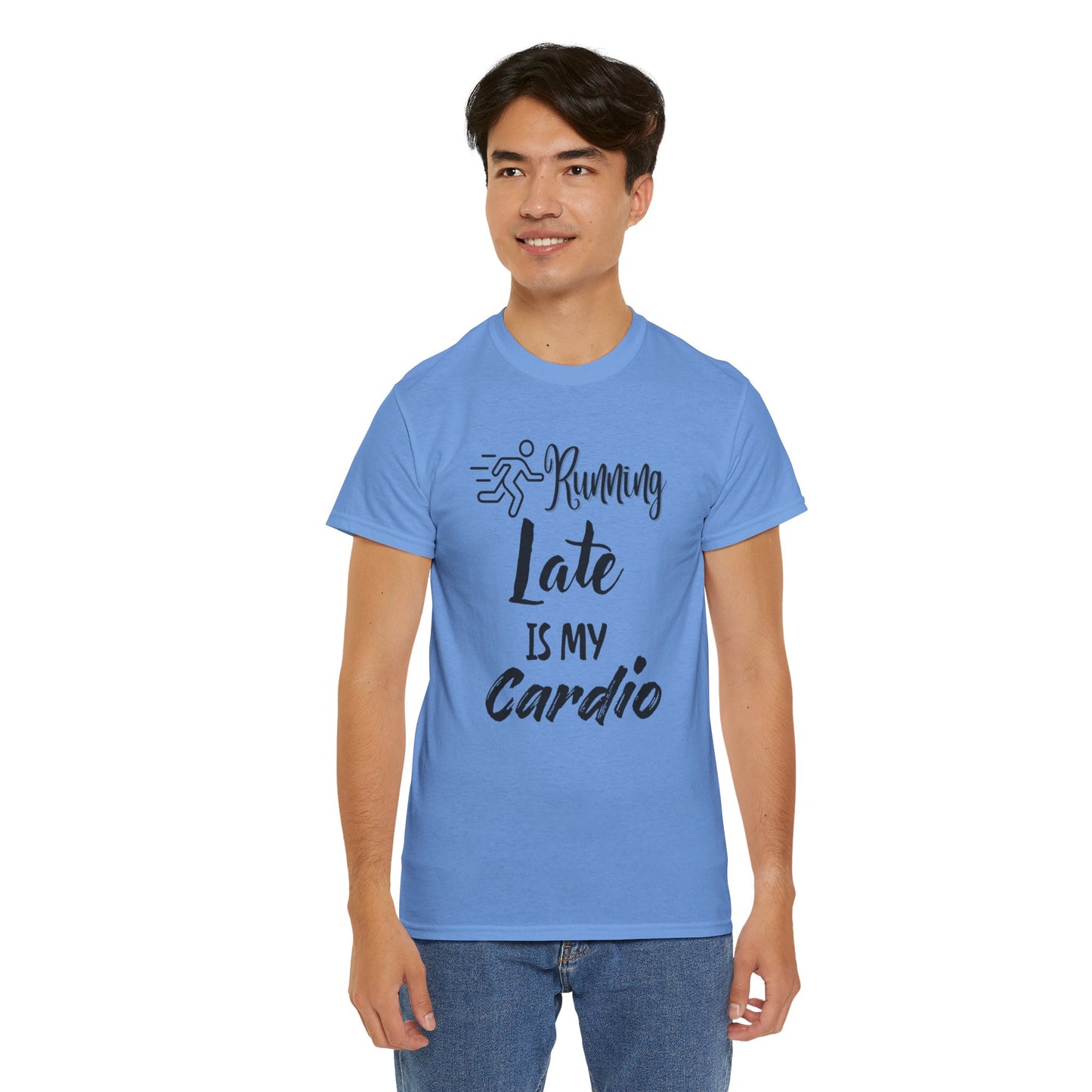 Running Late Is My Cardio Unisex Heavy Cotton Tee -Men