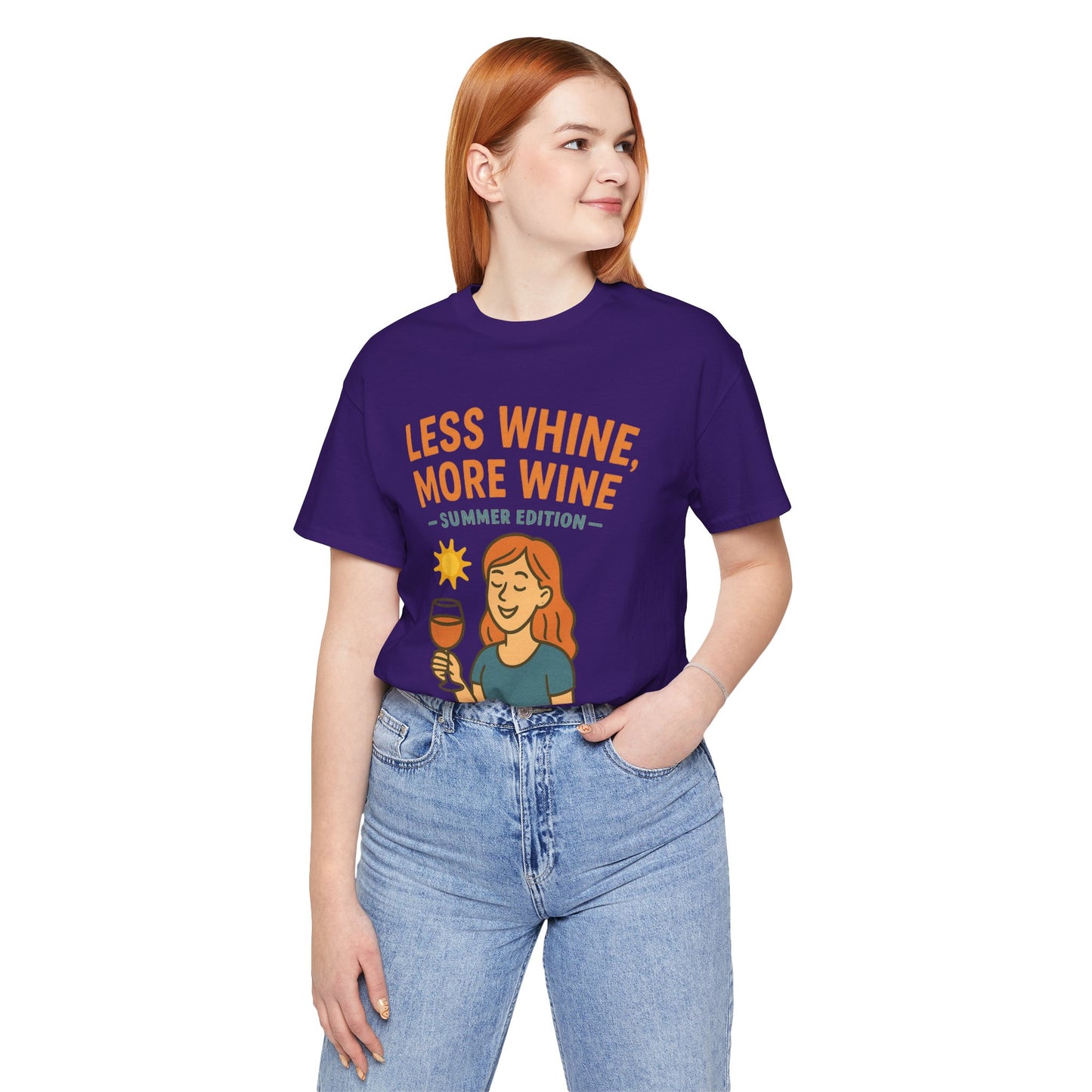 Less Whine, More Wine Tee | Fun Unisex Summer Shirt, Vintage Wine Lover Gift, Relaxed Fit Graphic Tee, Casual Wear, Party Outfit