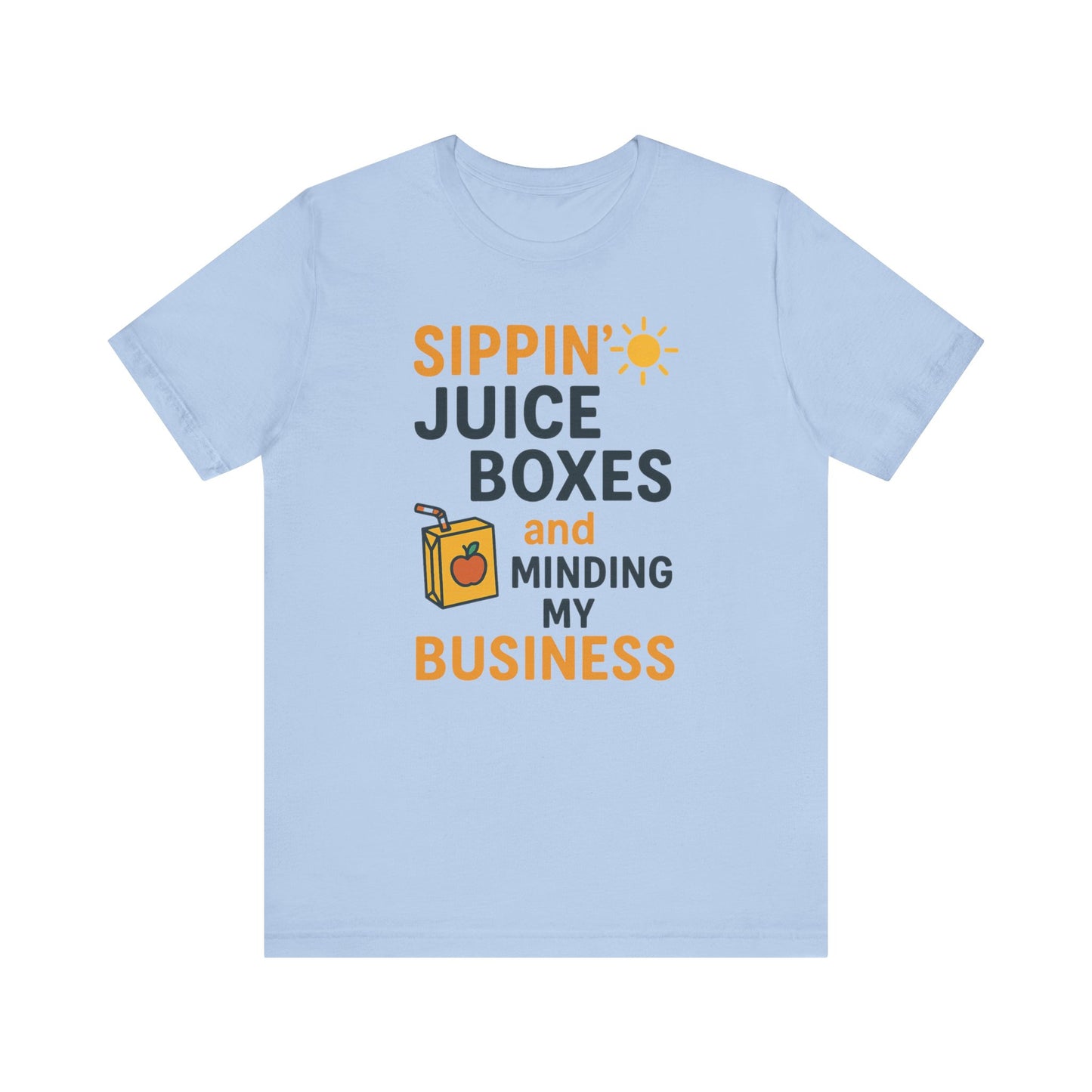 Sippin' Juice Boxes Graphic Tee, Fun Summer Shirt, Cute Gift for Kids, Playful Family Outing Top, Refreshing Summer Attire