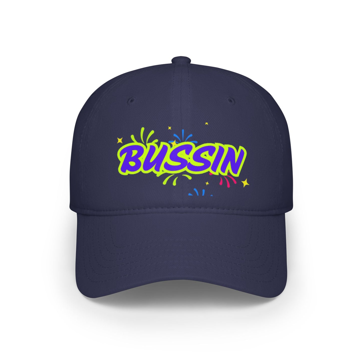 Bussin Low Profile Baseball Cap - Fun Red Cap for Casual Outings & Celebrations