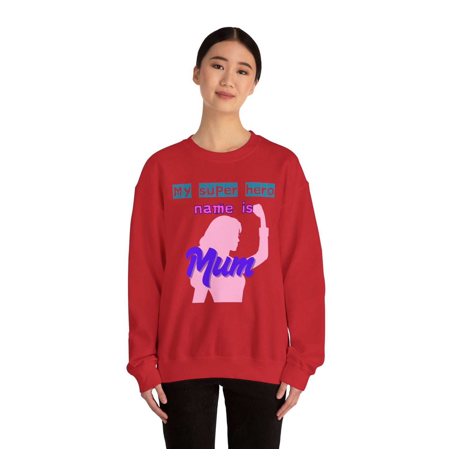 My Super Hero Mum Crewneck Sweatshirt - Ideal Gift for Mother's Day