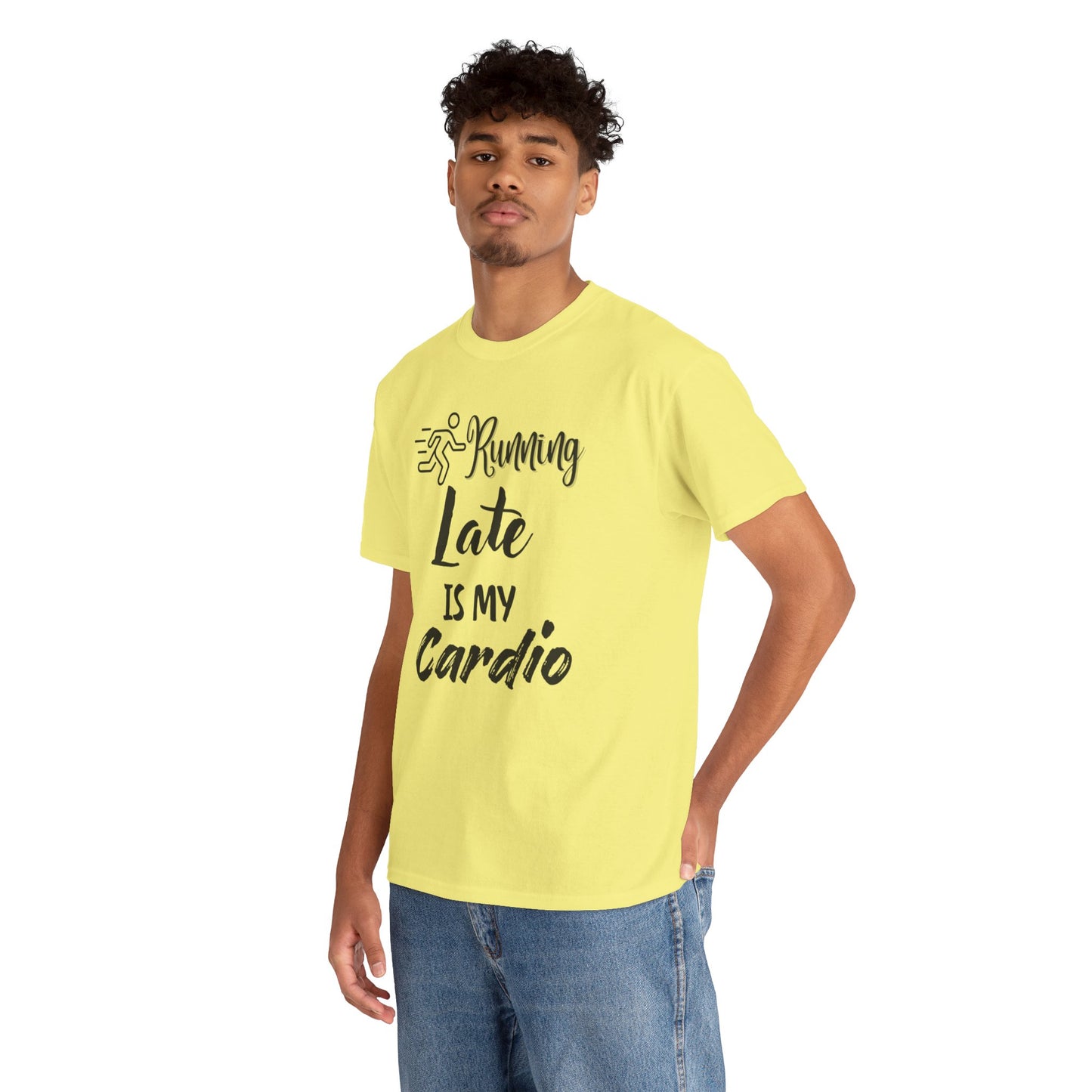 Running Late Is My Cardio Unisex Heavy Cotton Tee -Men