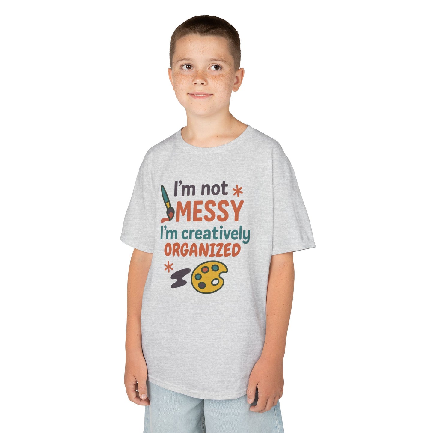 Creative Kids Tee - I'm Not Messy I'm Creatively Organized, Fun Gift for Artsy Kids, Birthday, Art Lovers, Playful Kids, Creative Apparel