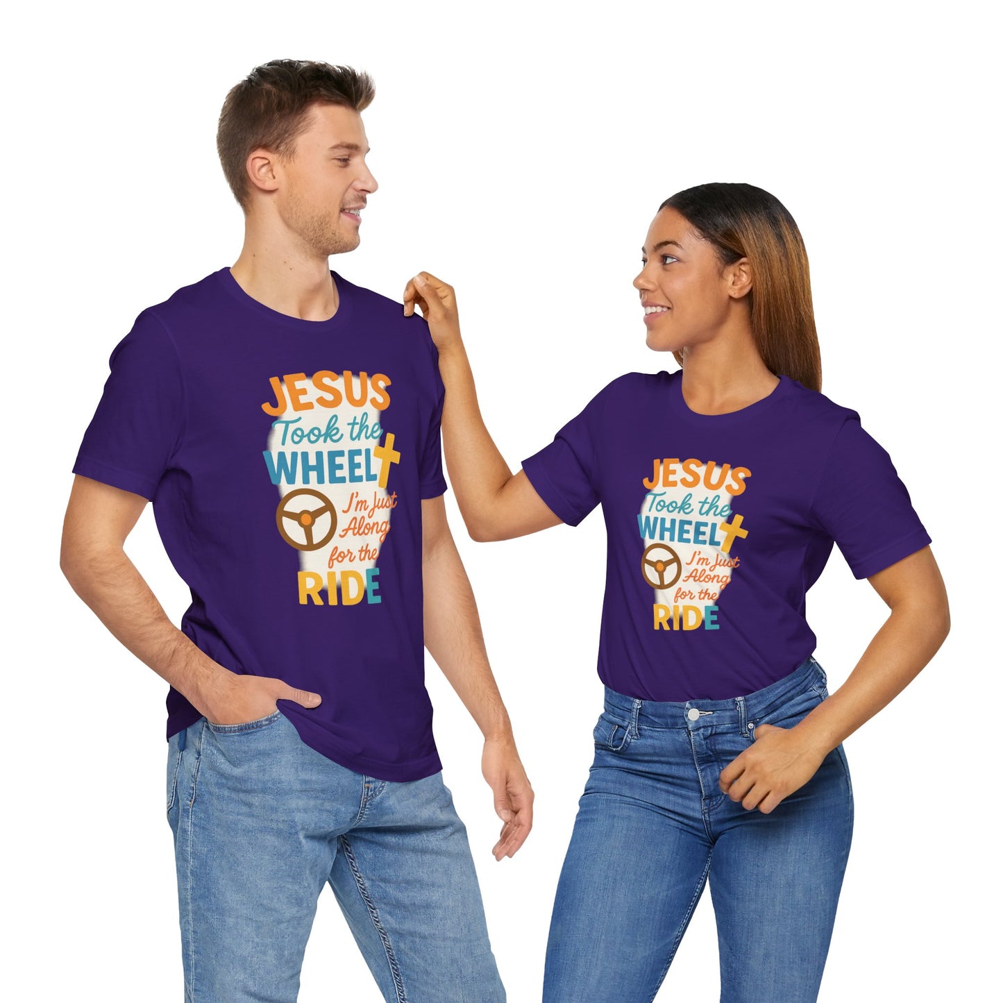 Jesus Took the Wheel Tee, Christian Shirt for Faith, Spiritual Gifts, Inspirational Top, Casual Wear, Religious Apparel