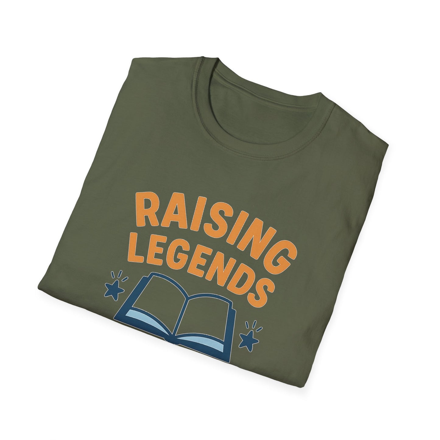 Raising Legends Bedtime Story T-Shirt, Unisex Softstyle Tee for Parents, Gift for Baby Showers, Kids' Birthdays, Cozy Casual Wear