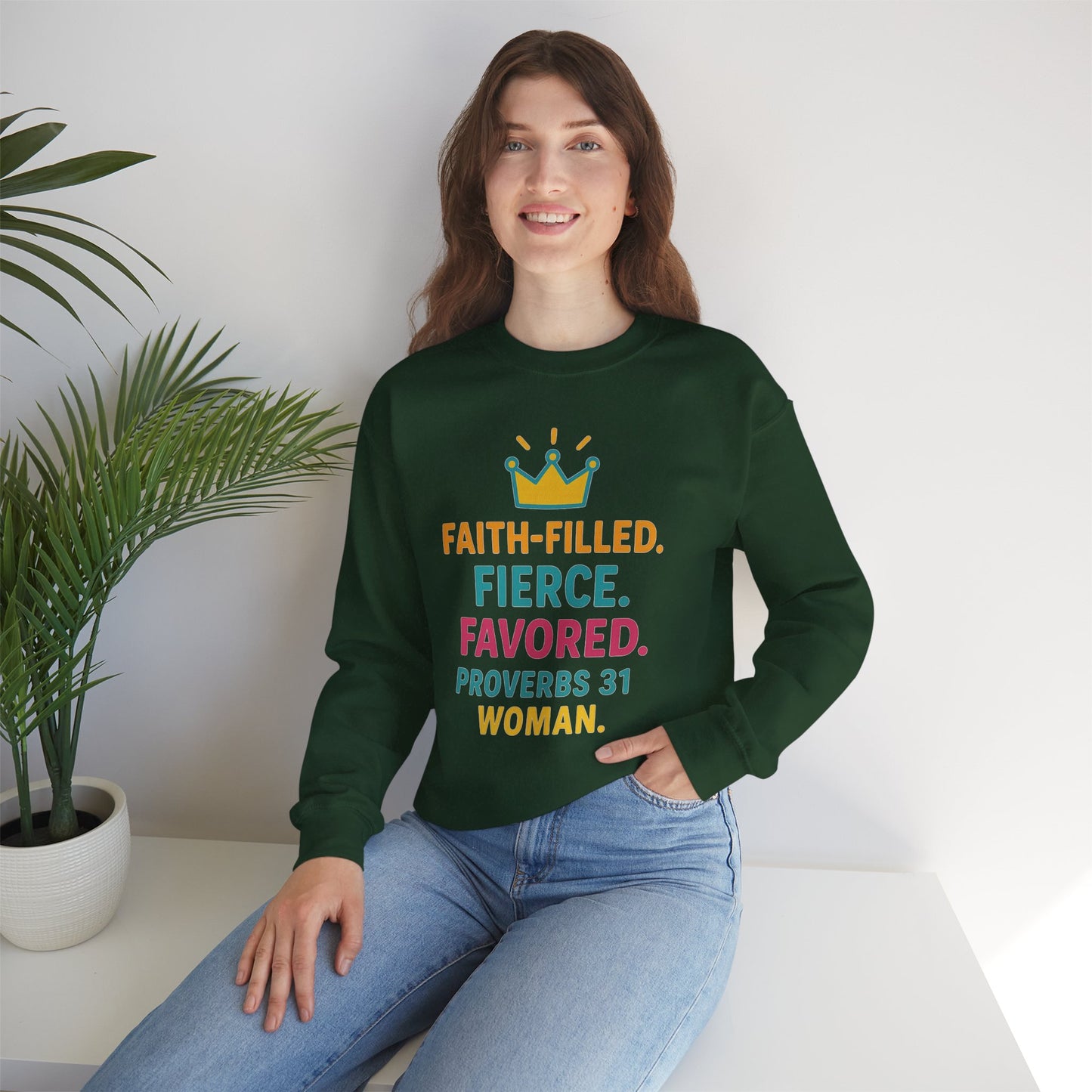 Faith-Filled Proverbs 31 Woman Sweatshirt, Inspirational Crewneck, Motivational Apparel, Christian Gift, Faith-Based Clothing