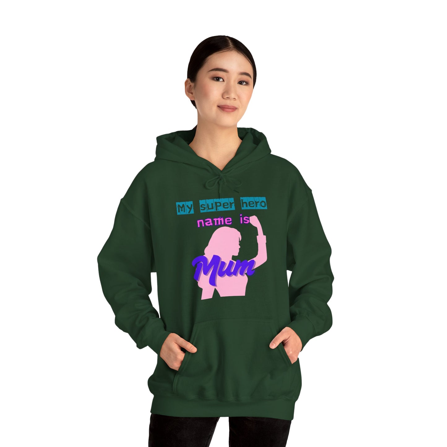 My Superhero is Mum Hoodie -Print on Front and Back
