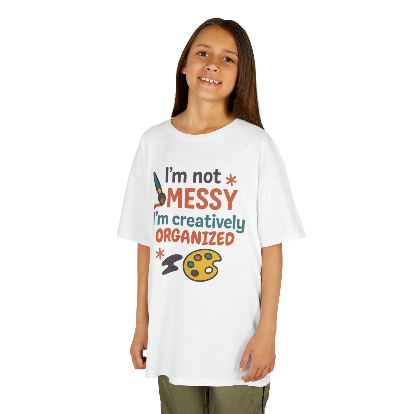 Creative Kids Tee - I'm Not Messy I'm Creatively Organized, Fun Gift for Artsy Kids, Birthday, Art Lovers, Playful Kids, Creative Apparel