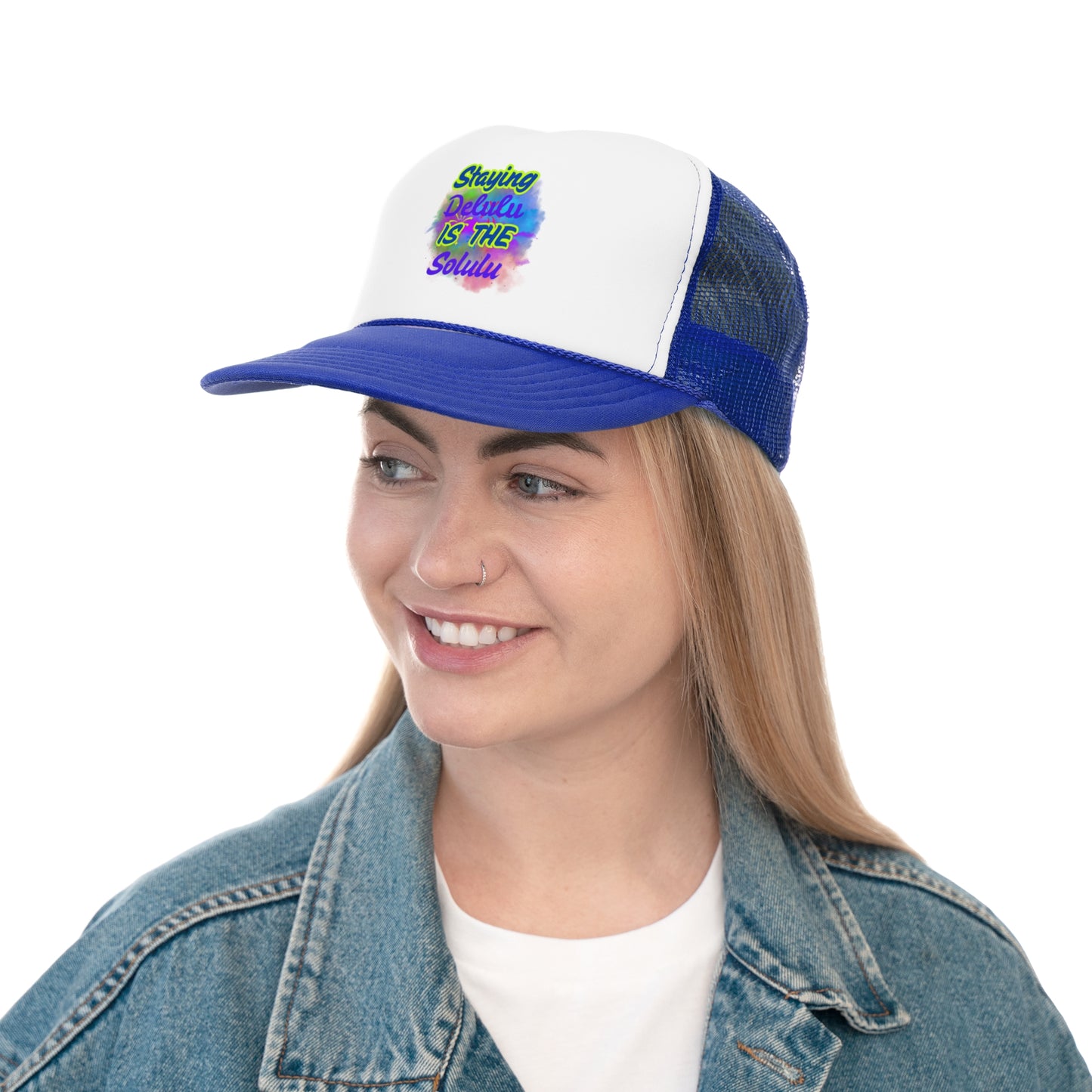 Colorful Staying Delulu Trucker Cap - Fun, Trendy Headwear for Everyday Adventures
