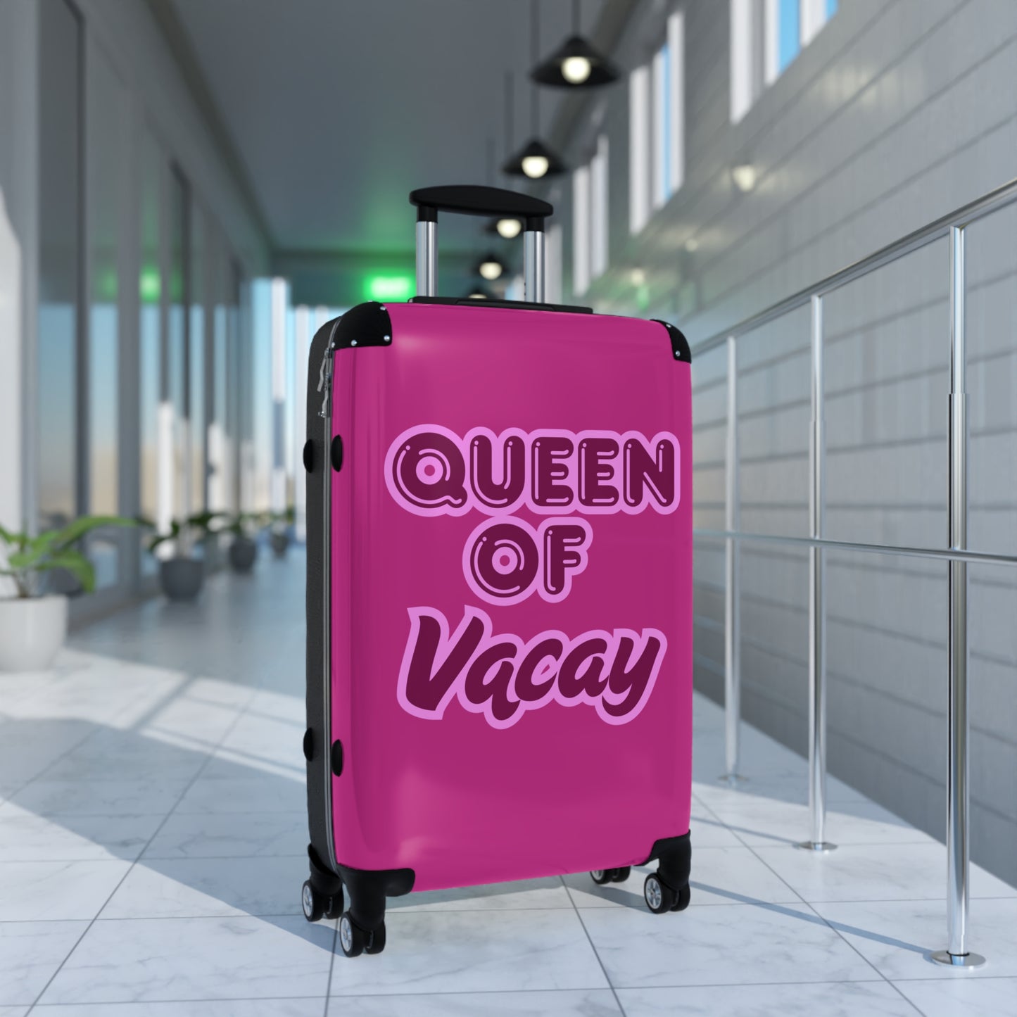 Pink Queen of Vacay Pink Suitcase - Stylish Travel Luggage for Female Travelers