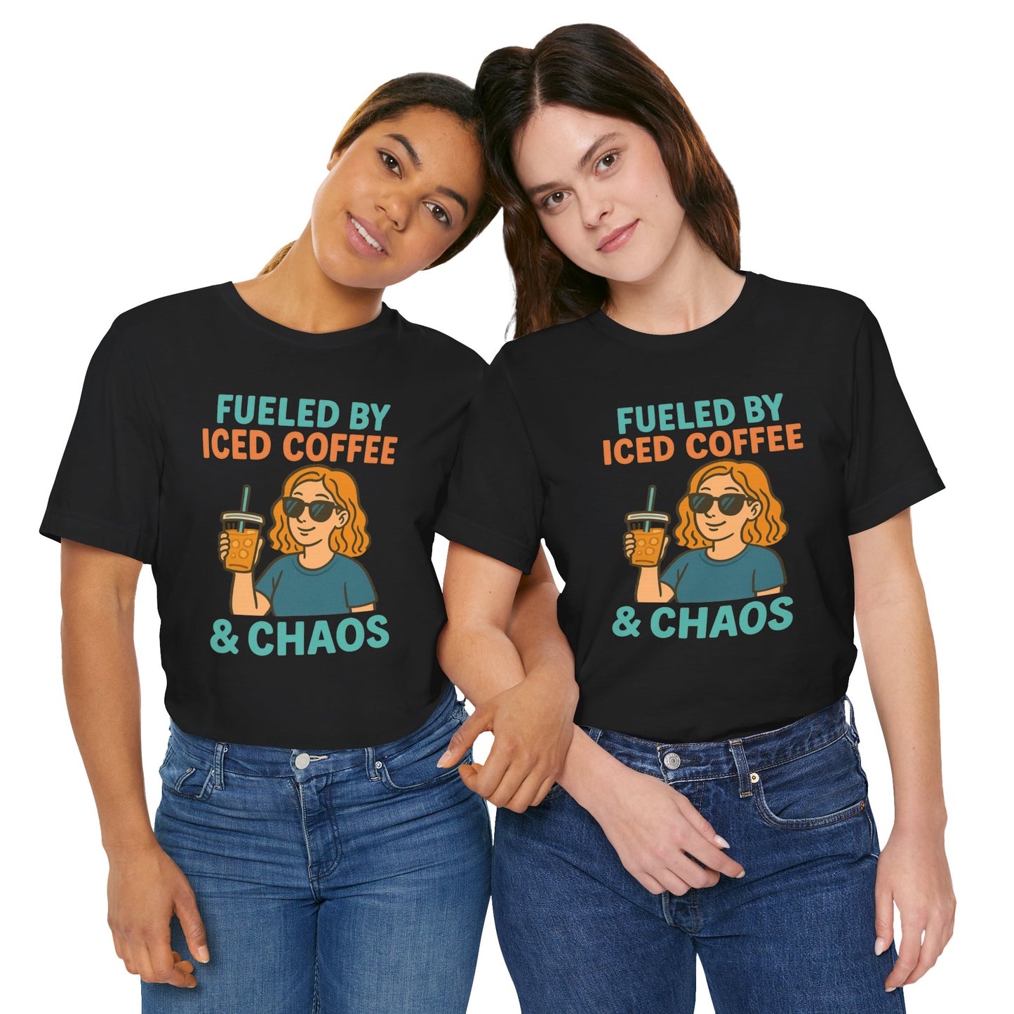 Fueled by Iced Coffee Unisex Tee, Summer Vibe Shirt, Coffee Lover Gift, Casual Wear, Gift for Friends, Funny Graphic Tee