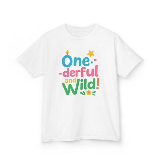 One-derful and Wild Kids Tee, Fun Birthday Gift, Toddler T-Shirt, Playful Cotton Shirt, Colorful Kids Apparel
