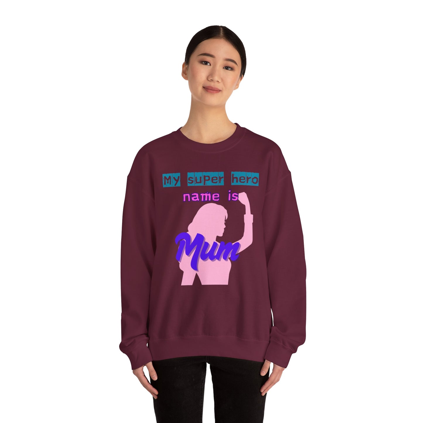 My Super Hero Mum Crewneck Sweatshirt - Ideal Gift for Mother's Day