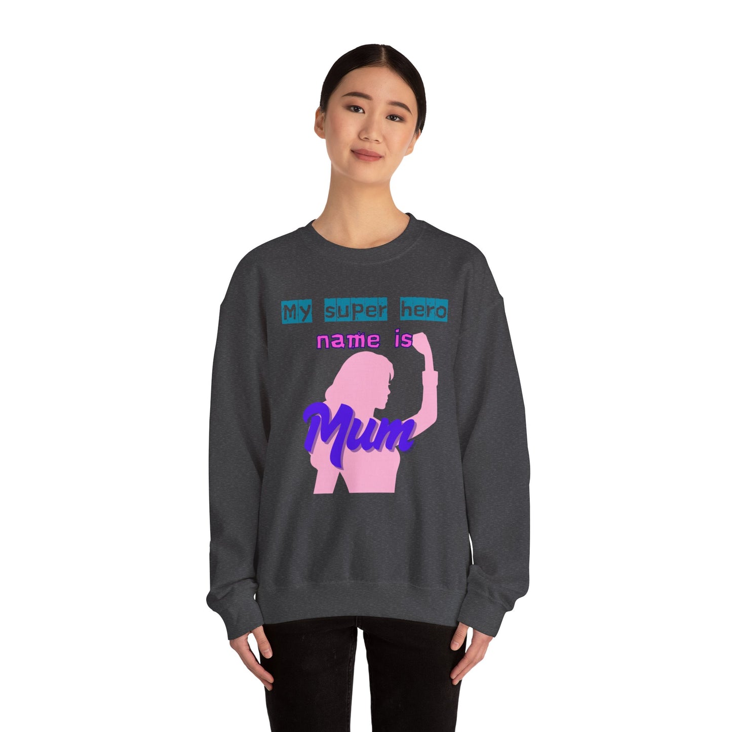 My Super Hero Mum Crewneck Sweatshirt - Ideal Gift for Mother's Day
