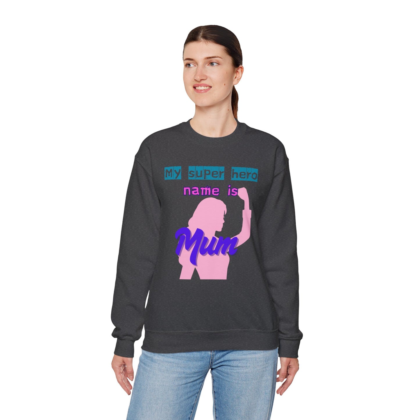 My Superhero Mum Sweatshirt, Cozy Unisex Crewneck, Gift for Moms, Mother's Day, Comfortable Everyday Wear