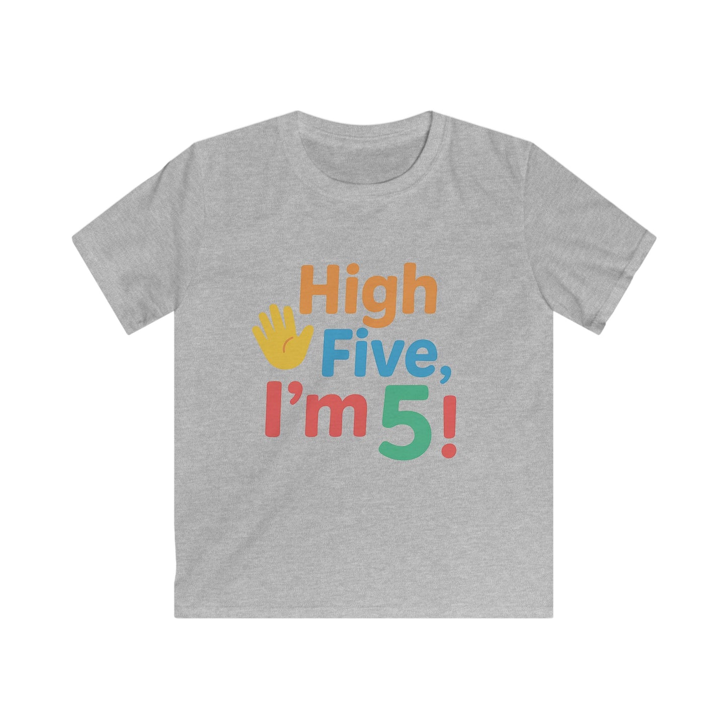 High Five Kids Tee, Birthday Shirt, Children's T-Shirt, Fun Kids Clothing, Playful Tee for Kids, Gift for 5-Year-Old